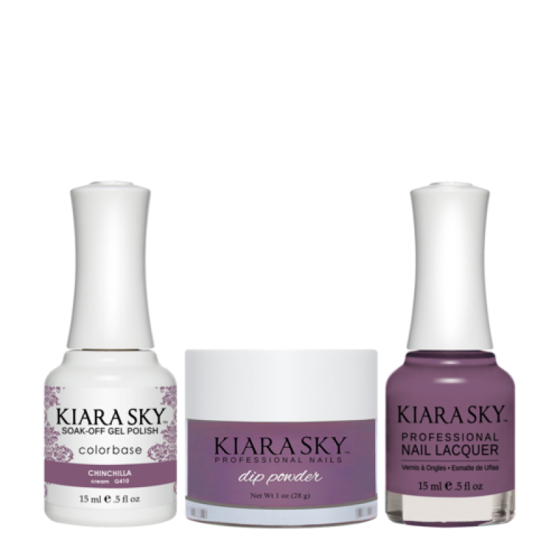 KIARA SKY 3in1 (Dipping Powder + Gel Polish + Nail Lacquer) - DGL 410, Chinchilla